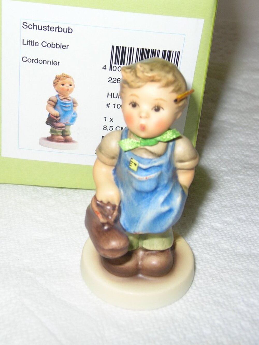 Goebel Hummel “Little Cobbler” Hum #2267 Boy Holding Shoe TMK 10 Signed  w/Box